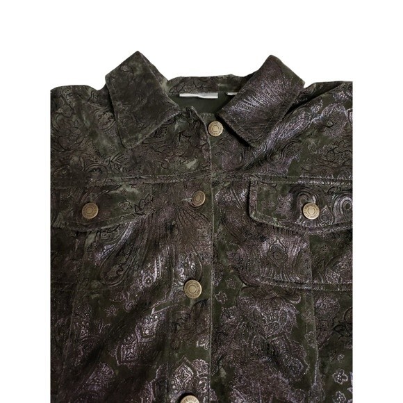 Erin London Dark Green Embosed Jacket - M - Picture 5 of 14